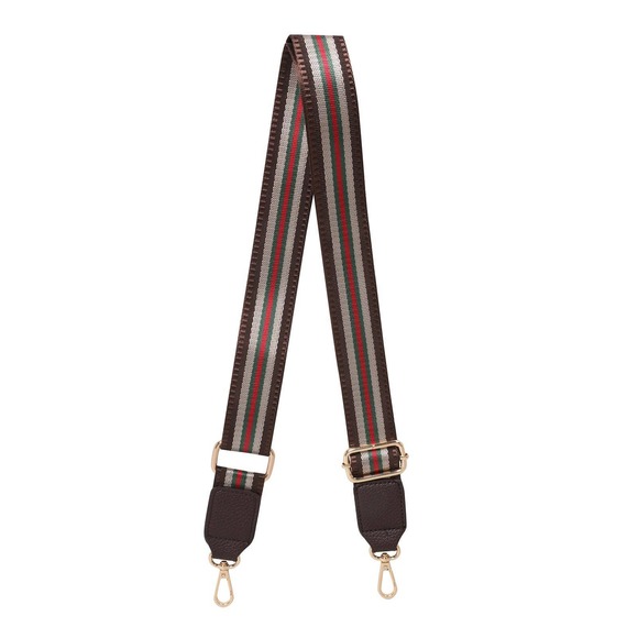 Montana West Guitar Style Crossbody Bag Purse Strap Stripe Brown Tan Red - Picture 1 of 3